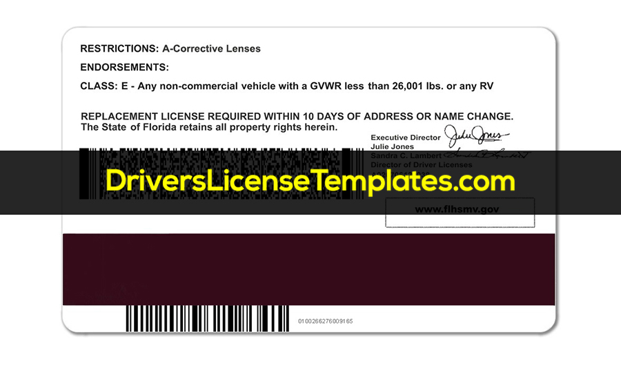 Florida Drivers License Barcode Format